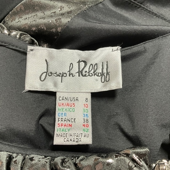 JOSEPH RIBKOFF Black Lightweight Bubble Hem Dress w/ Pockets Side Zip US Sz 8 - Picture 4 of 12
